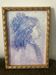 Watercolor young girl old frame