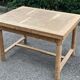 Renovated extendable farmhouse table in raw solid wood and marquetry 210cm