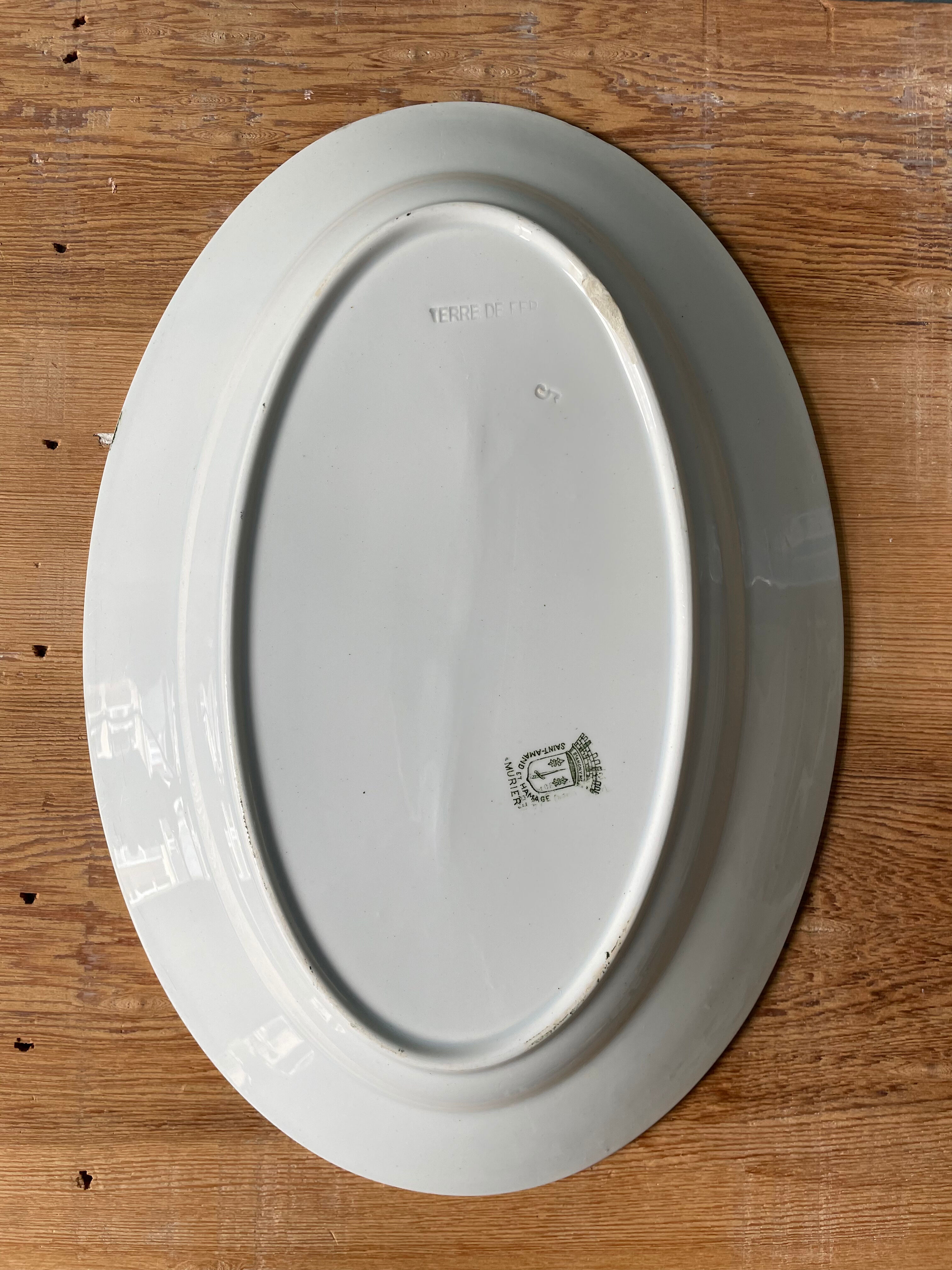 Set of two old dishes Terre de Fer St Amand & Hamage, "Mulberry" collection