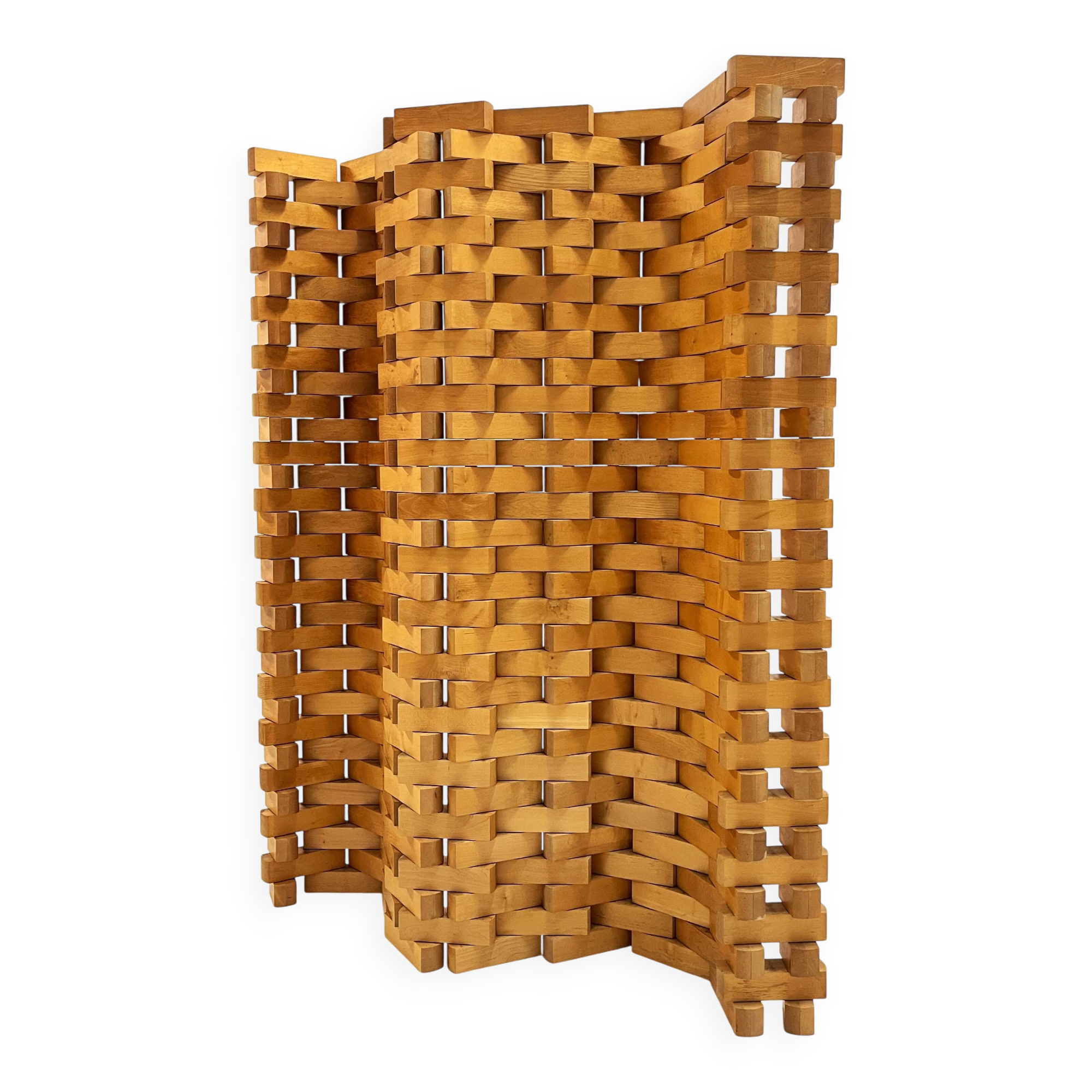 Room divider in Poplar wood 1990'S