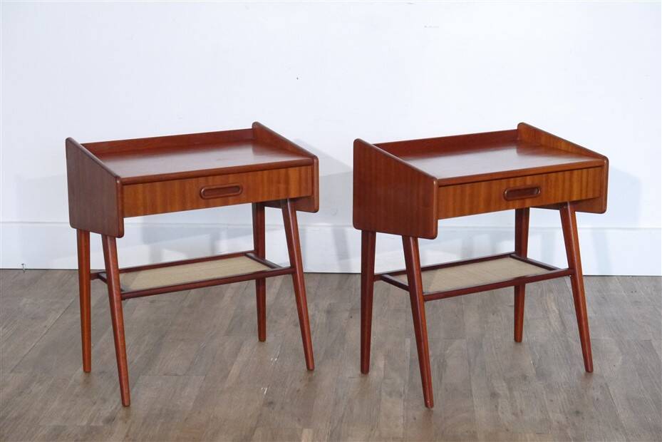 Pair of vintage Scandinavian bedside tables 1960