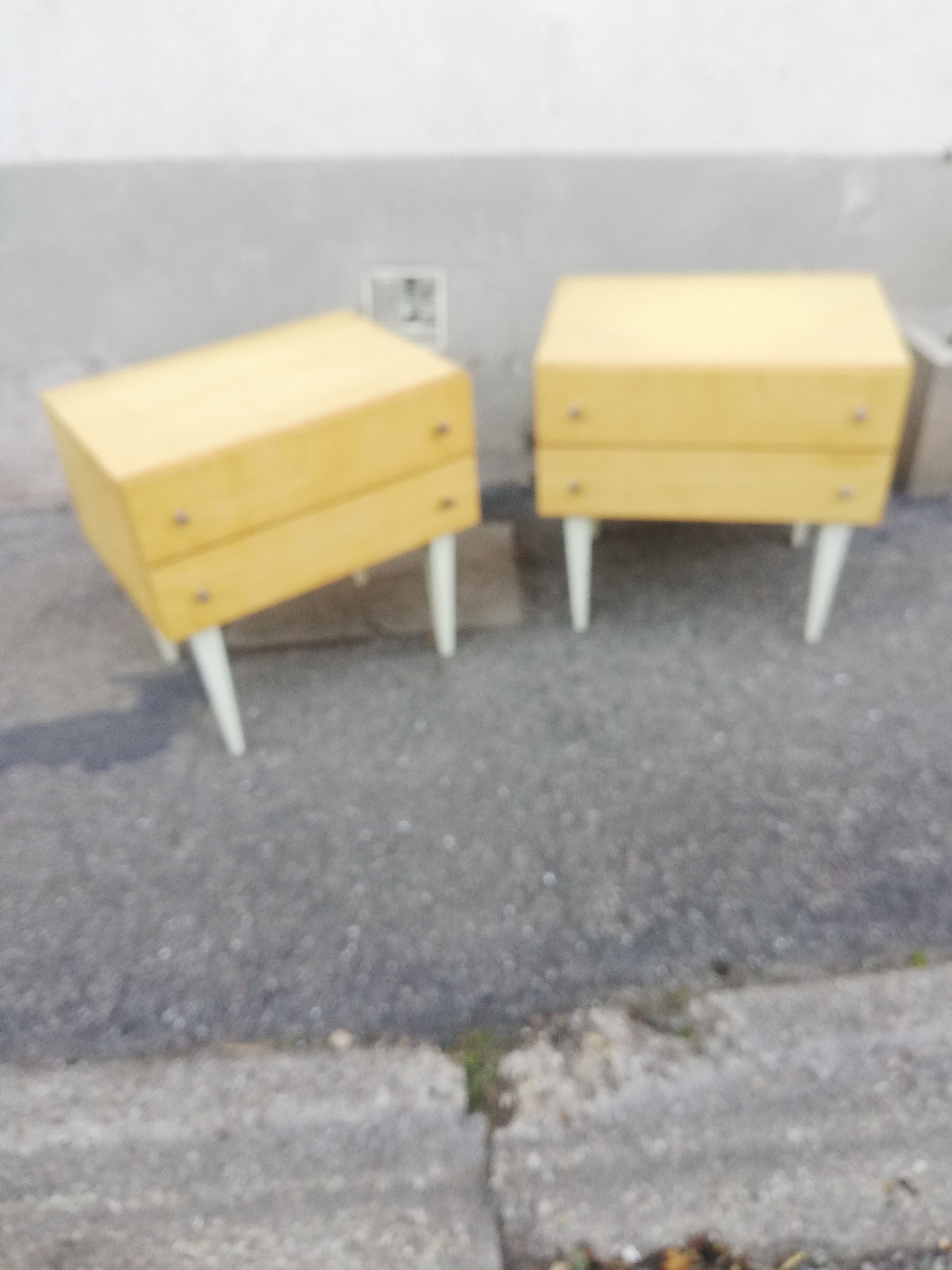 Paire de chevets vintage 2 tiroirs