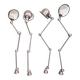 Lot de 4 lampes industrielle Jieldé en acier brossé, 3 bras