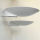 Pair of vintage modernist Disderot wall lights in white lacquered metal, France, 1970s