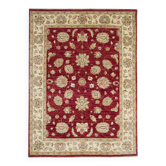Handmade Red Wool Zeigler Rug, Floral Living Room & Lounge Carpet 144x190cm