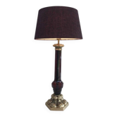 Attribué à Cristal & Bronze Paris. Importante lampe en cristal rouge et bronze ciselé.