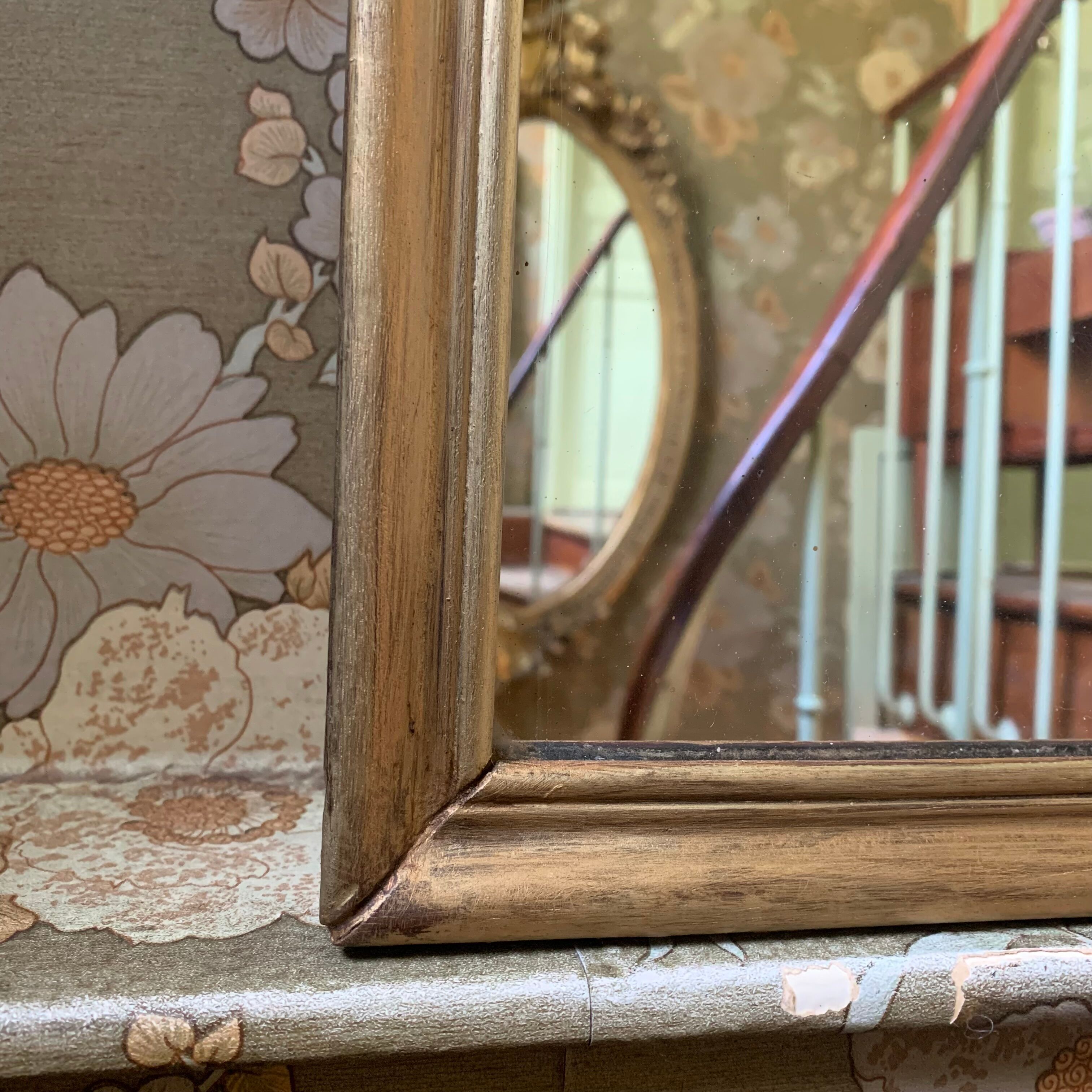 Mirror fireplace gilded wood