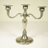 Silver metal candlestick 20 cm