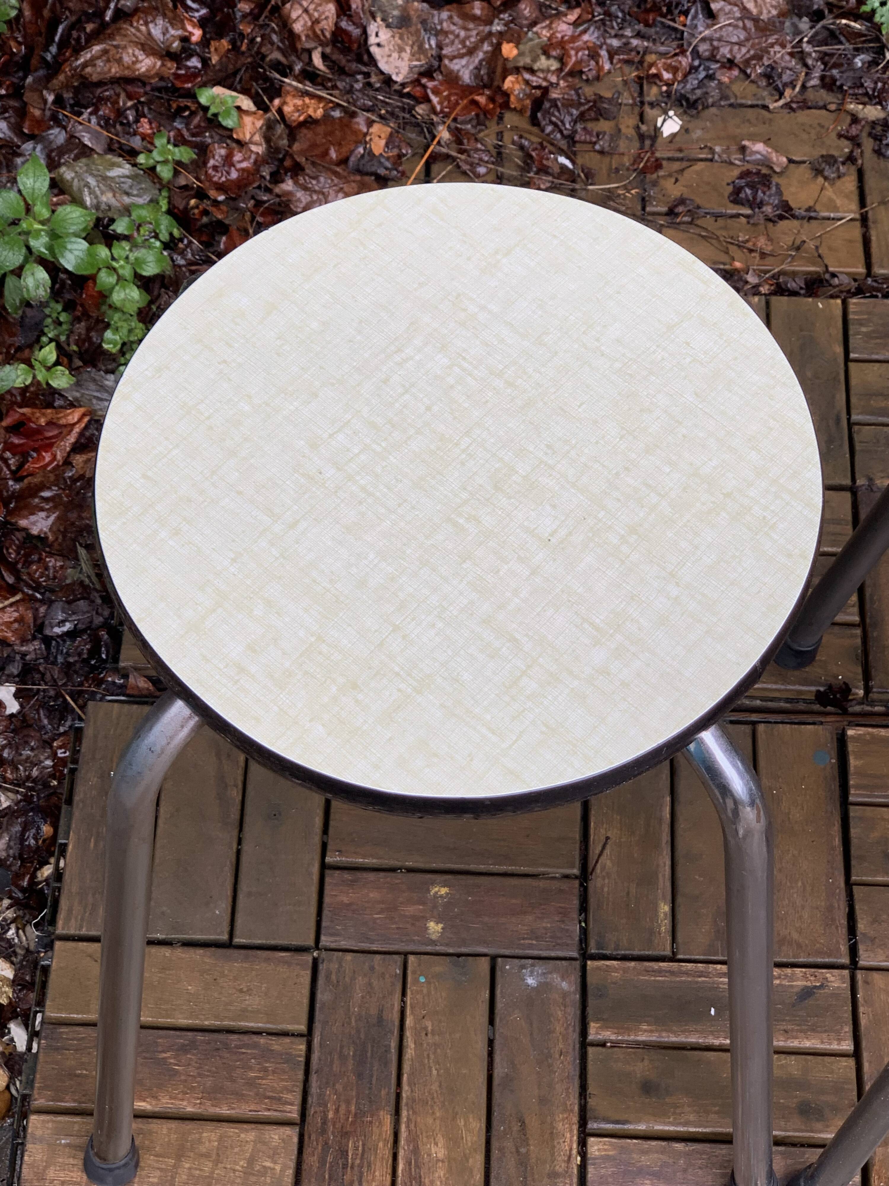Vintage stackable stools Formica beige 1960