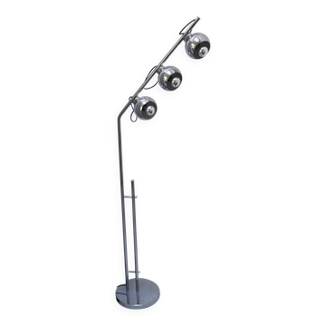 Vintage Space Age Floor Lamp in Chromed Metal With Magnetic Lights by Reggiani
