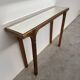 Vintage Deknudt gilt console table with beveled mirror top, Belgium, 1980s
