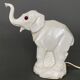 Art Deco 1930 elephant night light in white porcelain