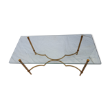 Neo-classic coffee table in glass and brass 1960/70