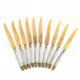 10 fruit knives in silver-plated mother-of-pearl and vermeil