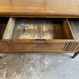 18th-century antique chest of drawers from the Louis XVI period in blonde walnut.