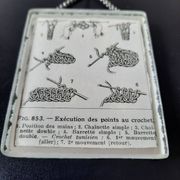 Antique illustration "Hook" inserted under a mirror. Cabinet of Curiosities.