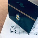 Black jewelry box - hand-painted flowers