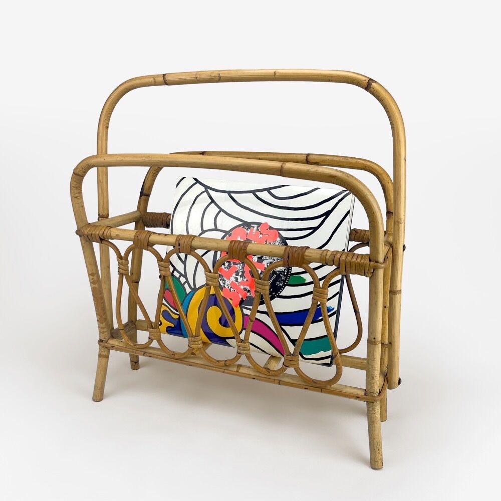 Rattan magazine holders in the 60s