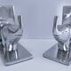 pair of stylised elephant bookends made of aluminium