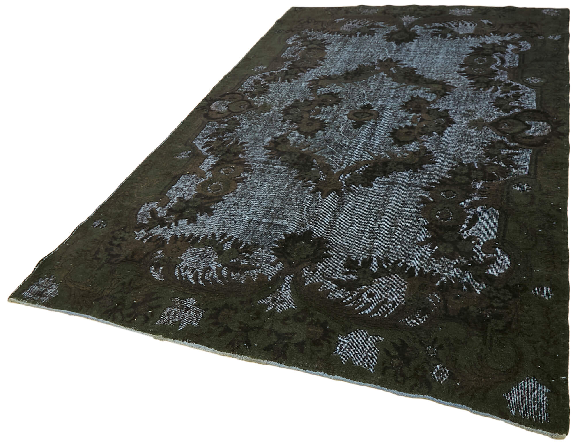 Handmade Distressed Oriental 1980s 200 cm x 315 cm Grey Rug