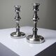 Pair of small antique silver-plated candlesticks, Georgian style.