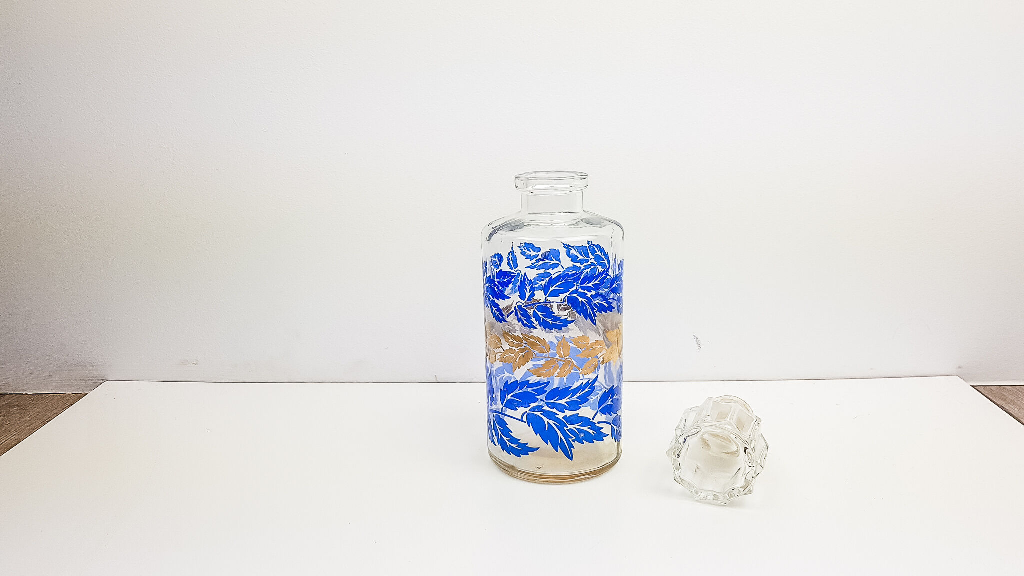 Painted glass bottle