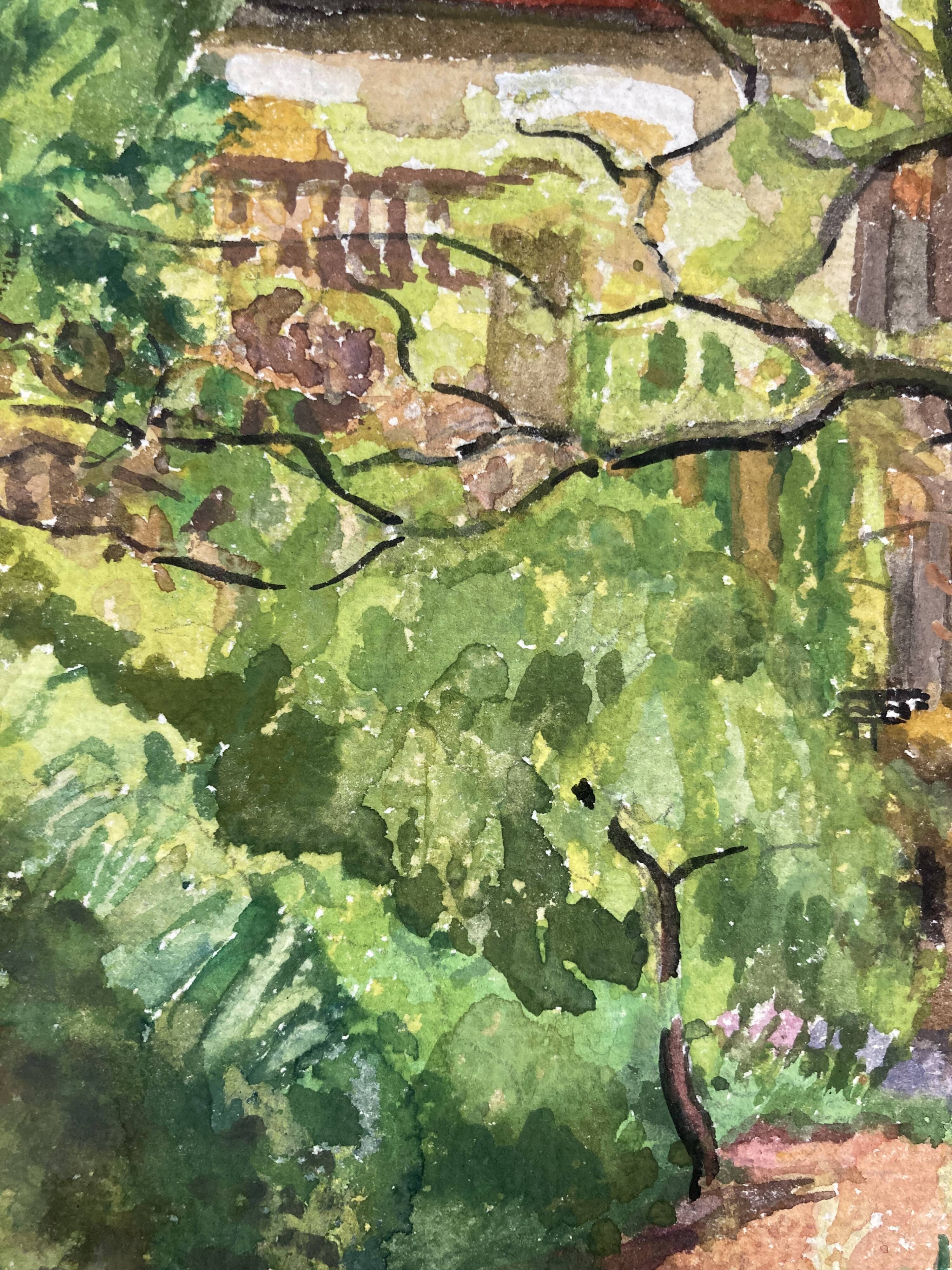 Aquarelle Maison aux Iris