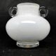 Modernism vase, white and transparent glass, HSG Tarnowiec, Poland, 1970s