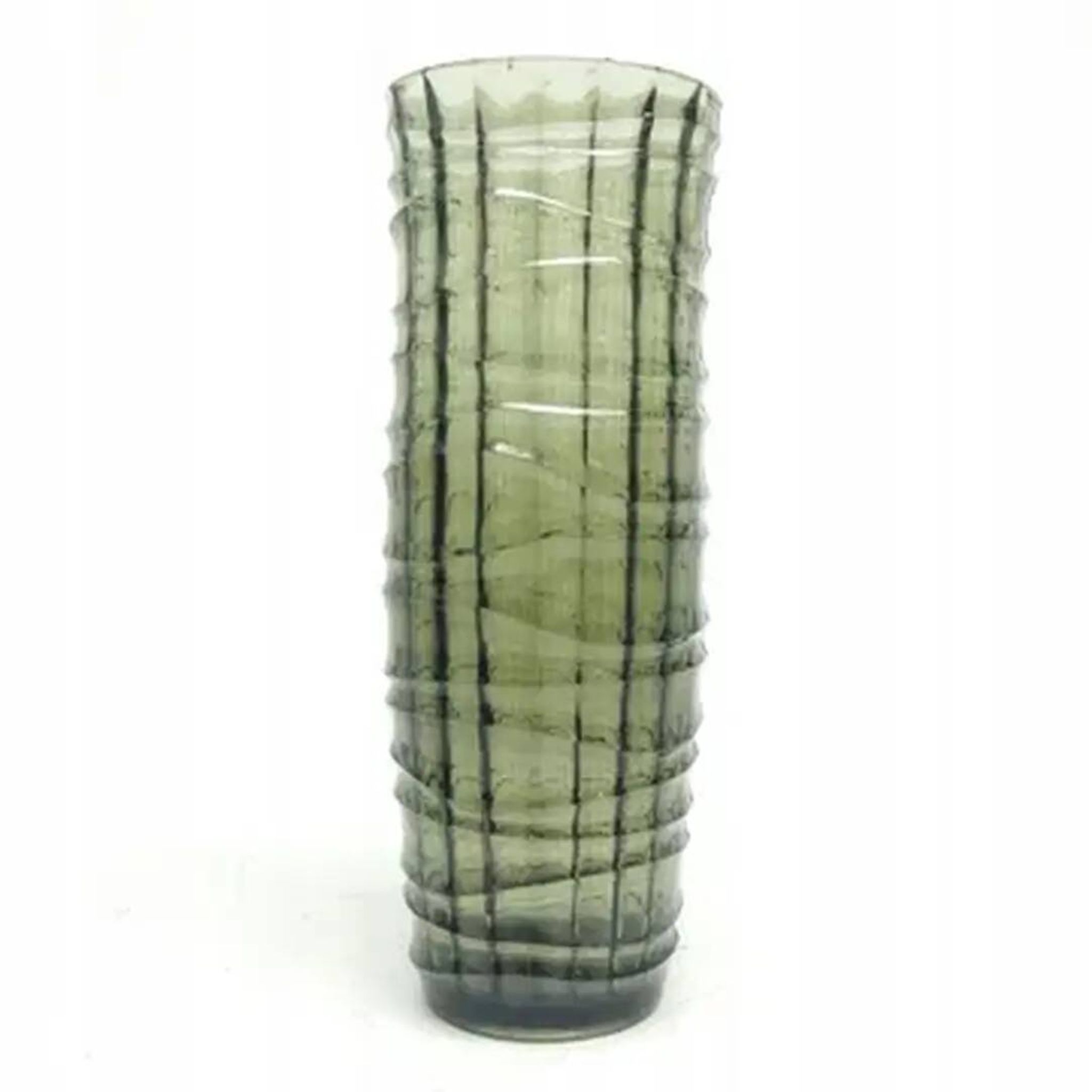 Baleron vase Modernism, transparent glass, HSG Ząbkowice, Poland, 1970s