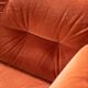Orange chenille sofas, two and three seats, set of 2, 1970s