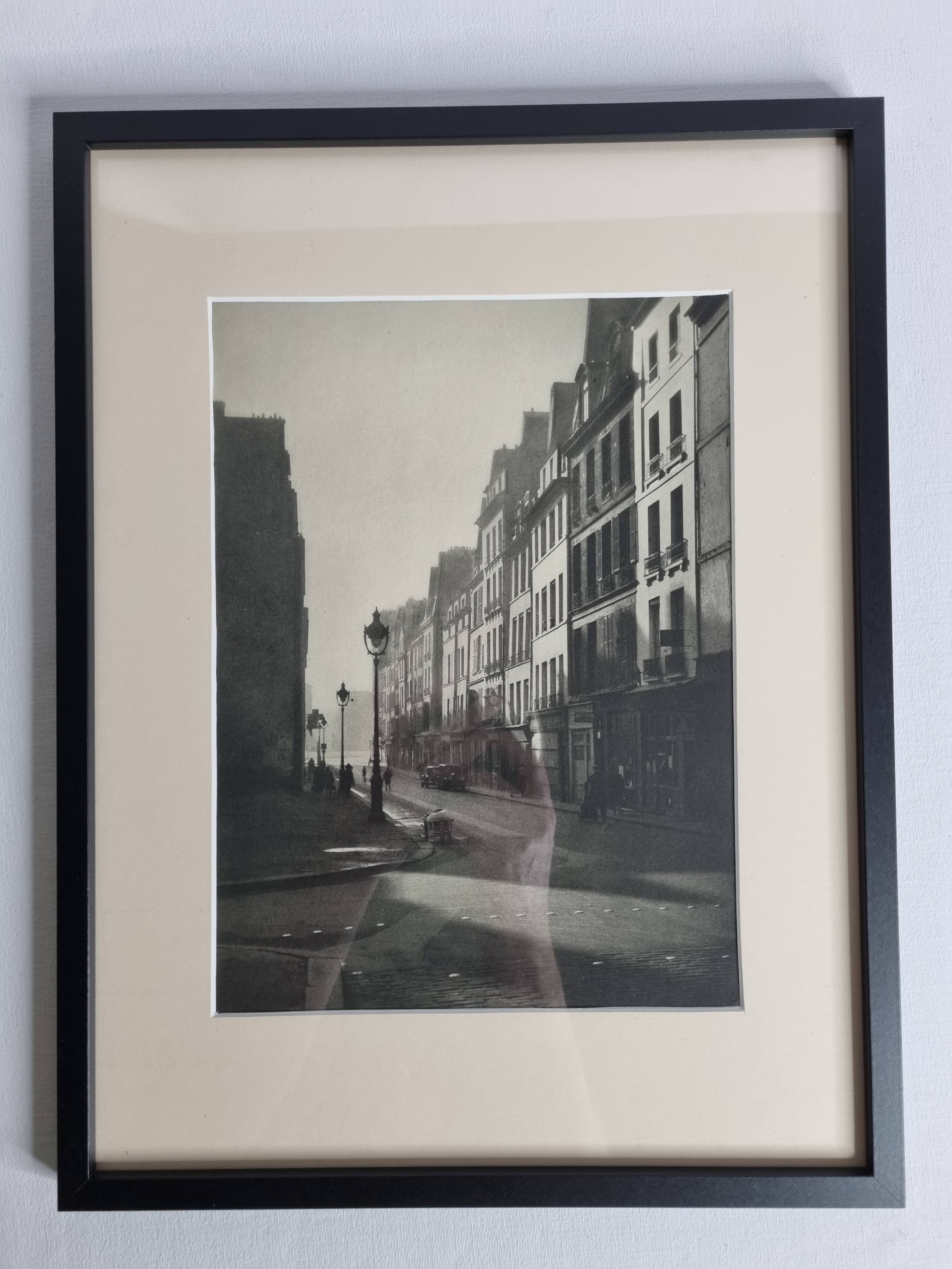 Rémy Duval – Rue de l'Île Saint-Louis, photoengraving from 1946 – Framed under glass