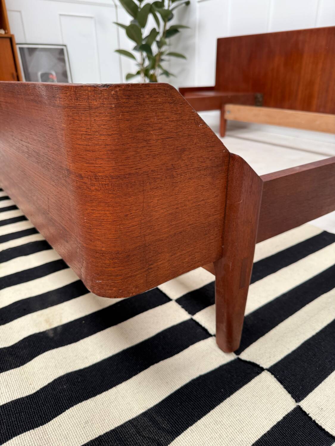 Scandinavian double teak bed