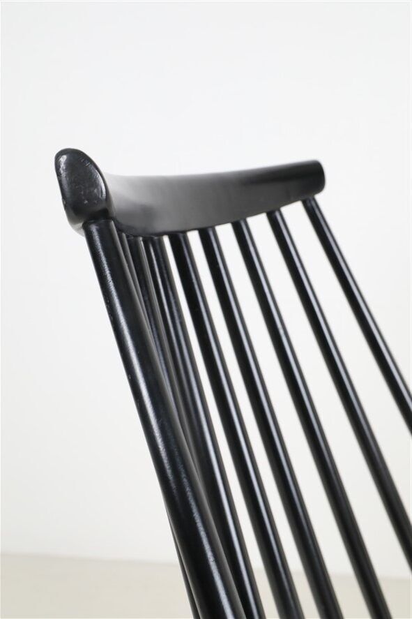 Asko / Ilmari Tapiovaara “Mademoiselle” spindle back lounge chair / Mid Century Modern Design / Finland / 1950s-1960s / black