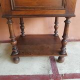 Old wooden marble bedside table