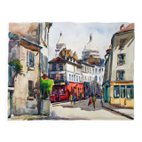 André Duculty (1912-1990) Watercolor on paper "Le Sacré Coeur, Le consulat, Paris" Signed