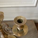 Pair of old brass candlesticks