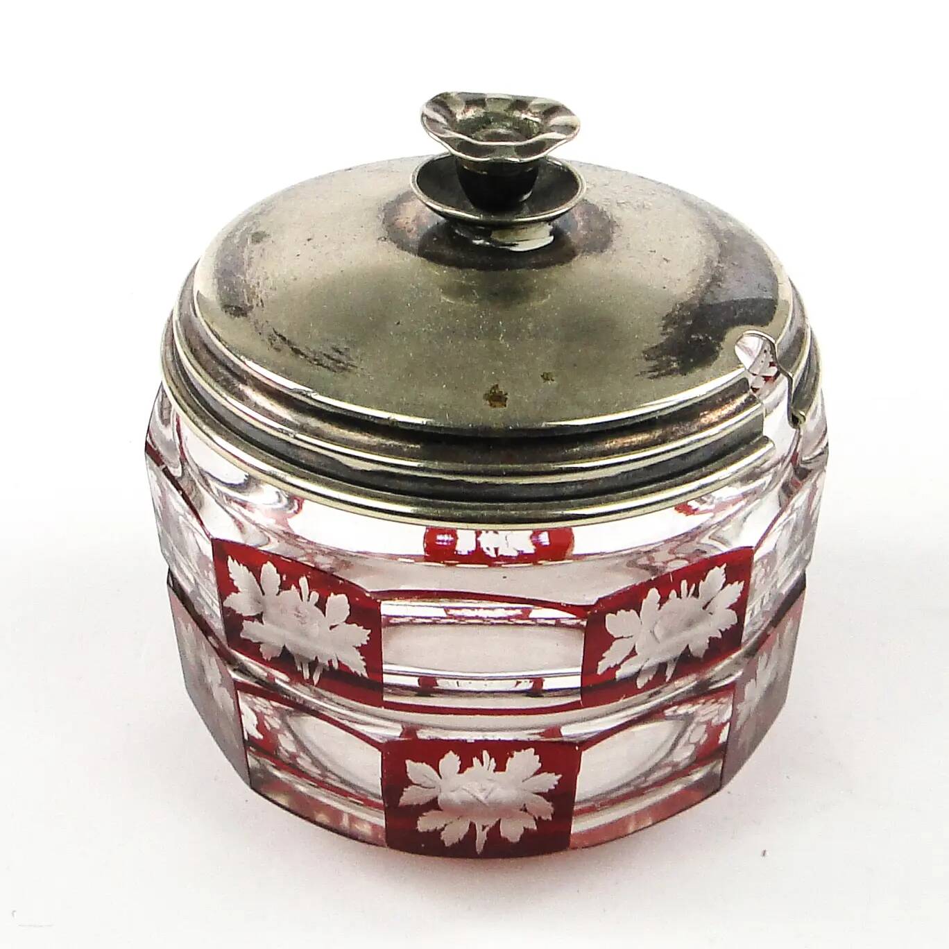 Biedermeier bonbonniere, crystal, Bohemia, Czech Republic, 19th century