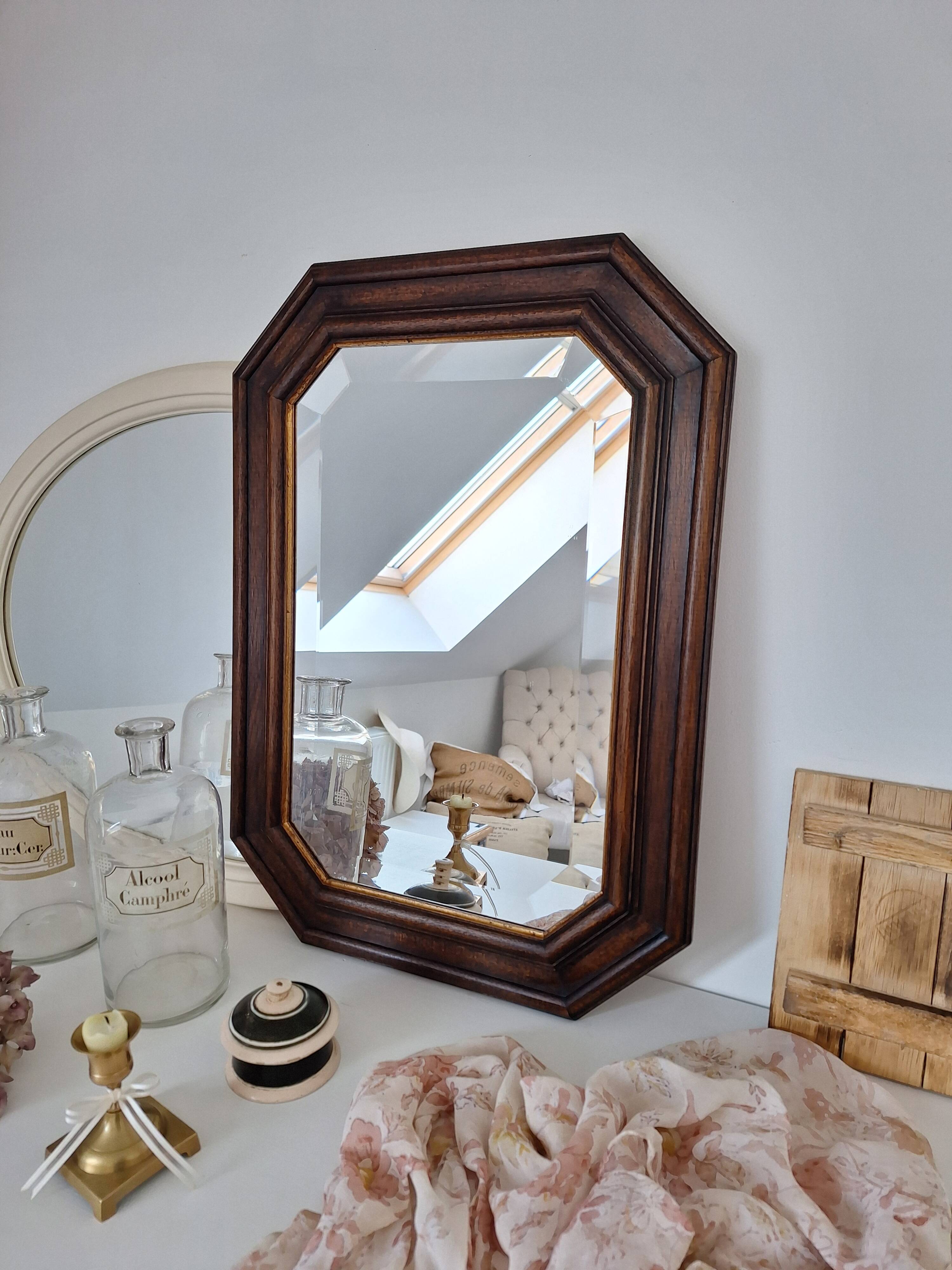 Vintage octagon mirror