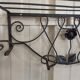 Coat rack in wrought iron art deco patère with decoration of black rose coat rack coat rack
