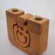 Scandinavian Modern Candle Holder in Wood by Gunnar Kanevad, Sweden, Organic Shape