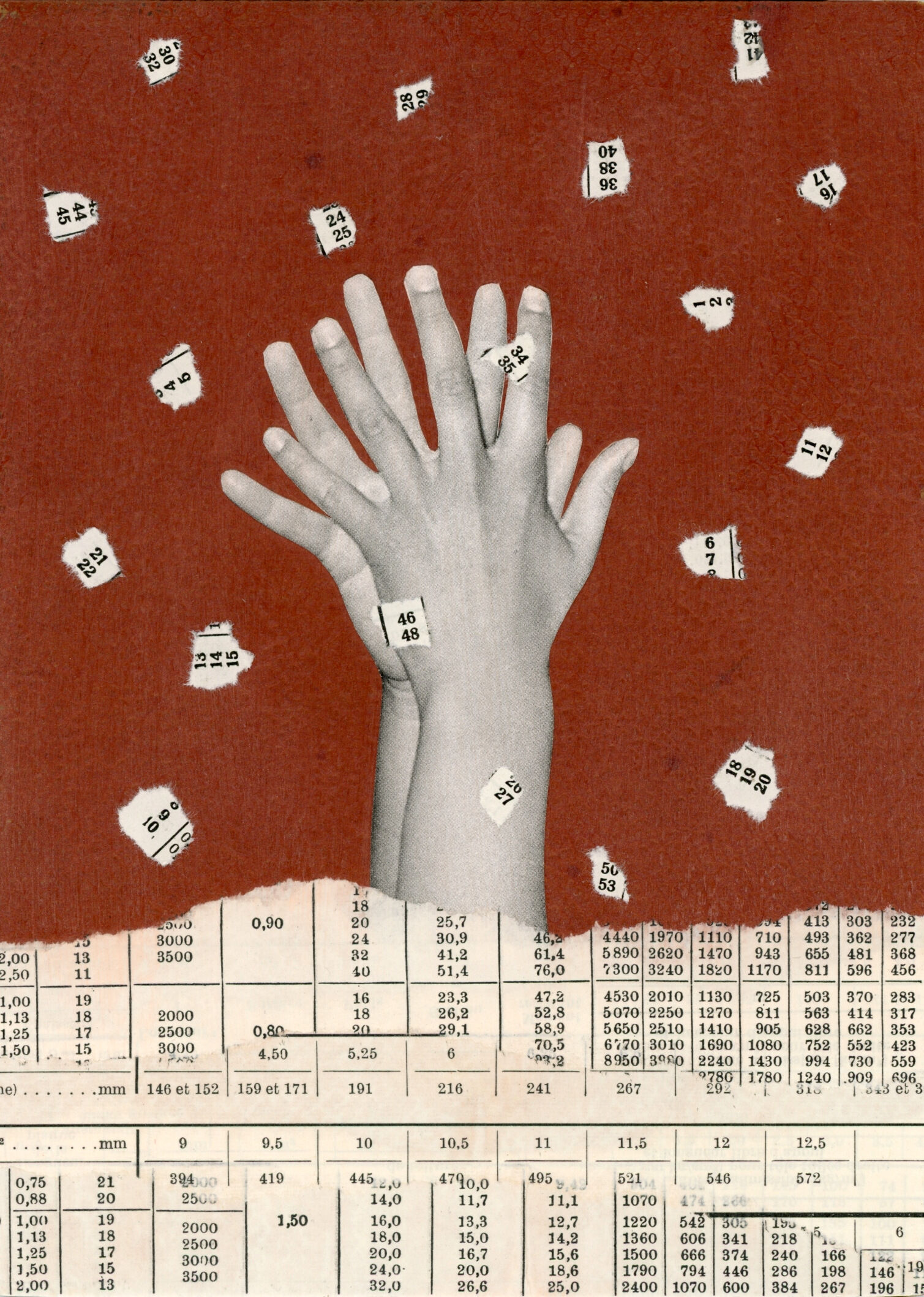 Gluing numbers and hands