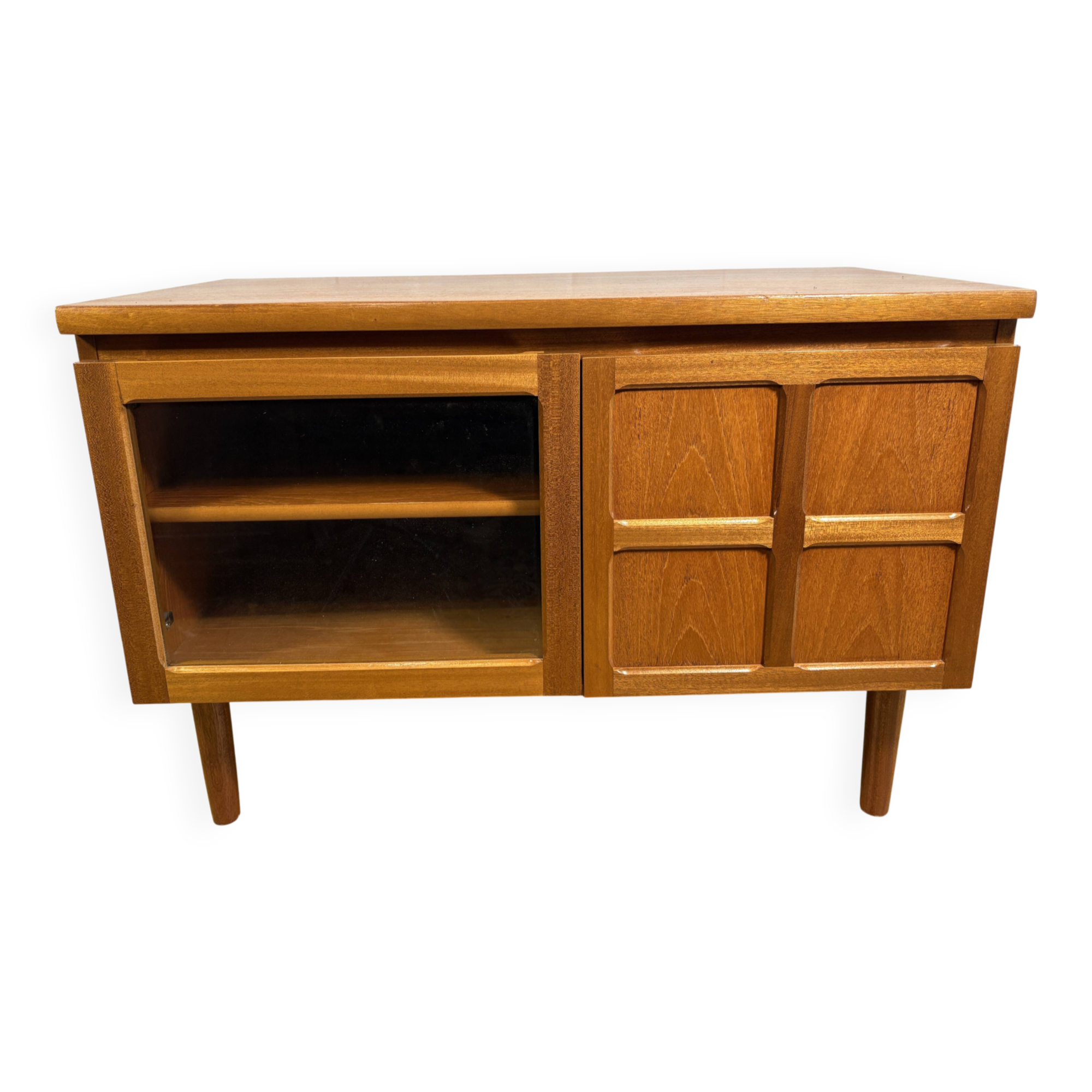 Mid-Century Modern Nathan Squares Teak Media / Lowboard Cabinet – 1960  Ico