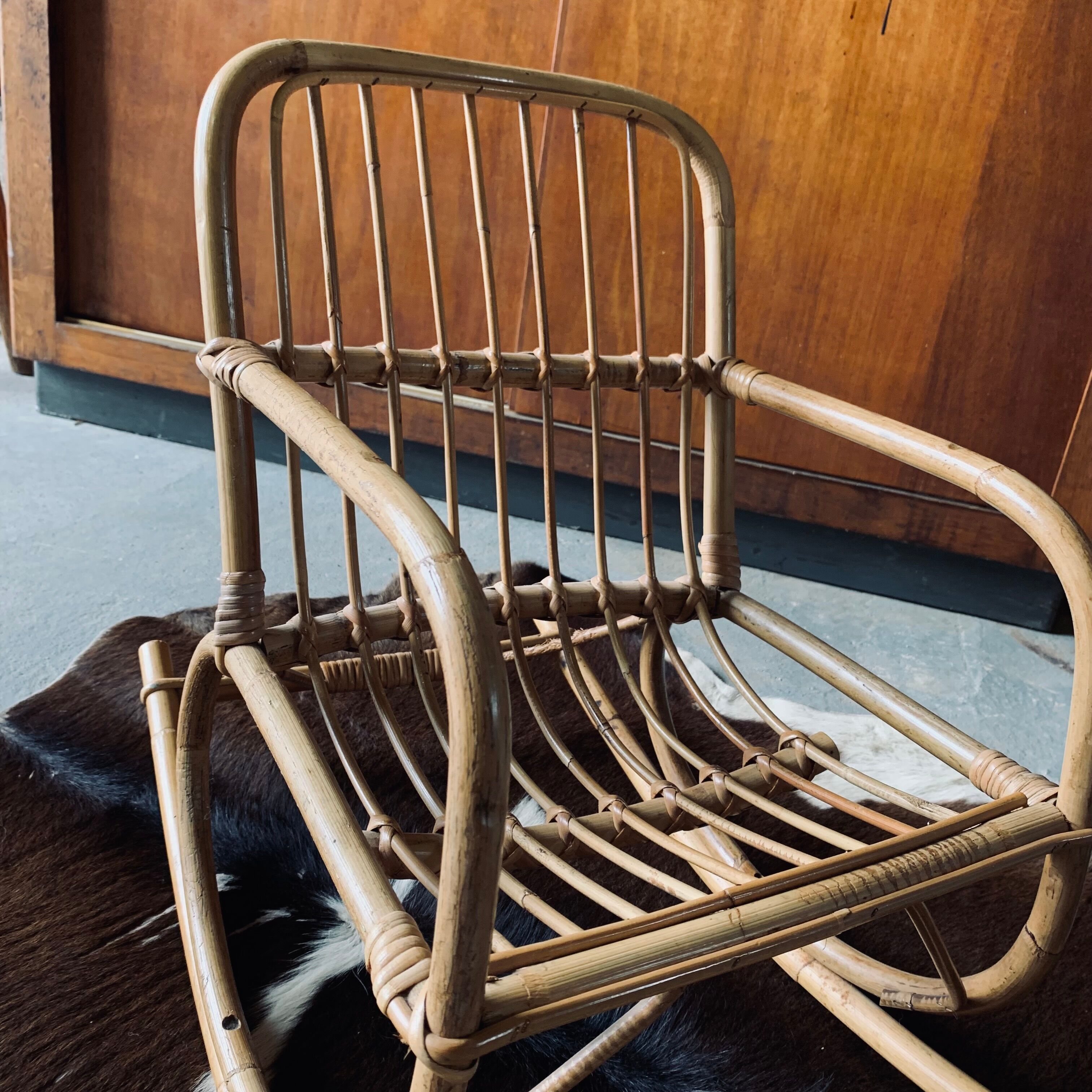 Children's rattan rocking chair