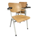 Set of 3 school armchairs light wood white steel 1980s Netherlands