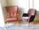 Fauteuil haut scandinave wing chair skai