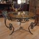 Wrought iron and glass tea table, 1930-1940