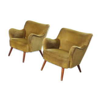 Pair of chairs 50s 60s Design original Italian gold