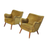 Paire de fauteuils original années 50-60 design italien doré