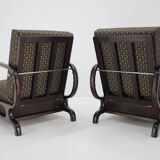 1930s Pair of Restored Art Deco Adjustable Armchairs, Czechoslovakia