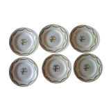 2 Lots de 6 assiettes plates porcelaine Longwy art déco